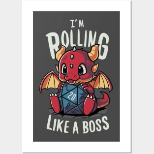 Rpg Dragon Boss - Dungeon master - Rolling D20 Posters and Art